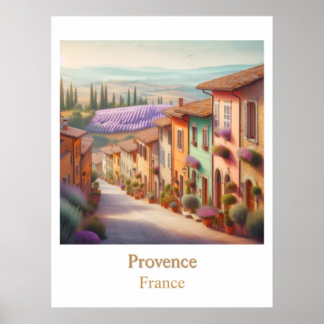 Poster A Quieta Aldeia da Provença em Aquarela (Frente)
