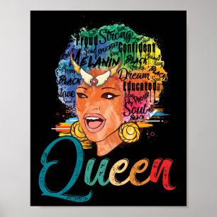Poster A Rainha Africana Americana Educou Fortes Mulheres
