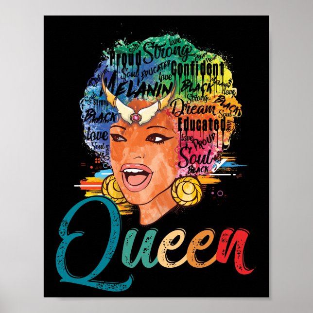 Poster A Rainha Africana Americana Educou Fortes Mulheres (Frente)