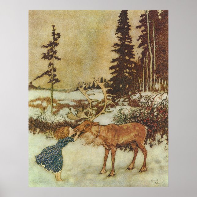 Poster A Rainha da Neve Edmund Dulac Belas Artes (Frente)