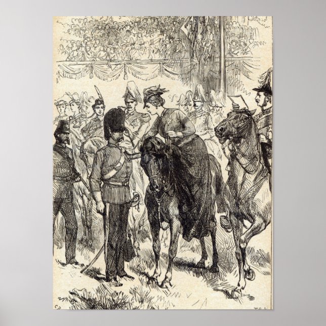 Póster A Rainha distribuindo a Victoria Crosses (Frente)