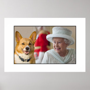 Poster A rainha Elizabeth II compartilha de um riso com