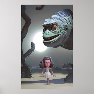 Poster A Rapariga da Praia e o Monstro Ken Gage