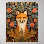 Poster A raposa e as flores vermelhas, estilo art nouveau<br><div class="desc">A raposa e flores vermelhas,  estilo art nouveau,  William Morris inspirou arte.</div>