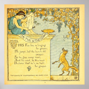 Poster A Raposa e as Uvas 1887 Walter Crane