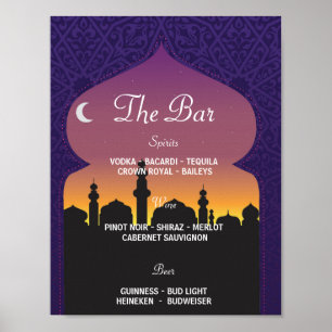 Póster A recepção de casamento árabe do sinal do parti