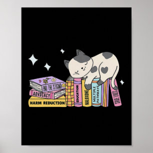 Poster A Redução De Danos De Gato Cute Book Economiza Sob