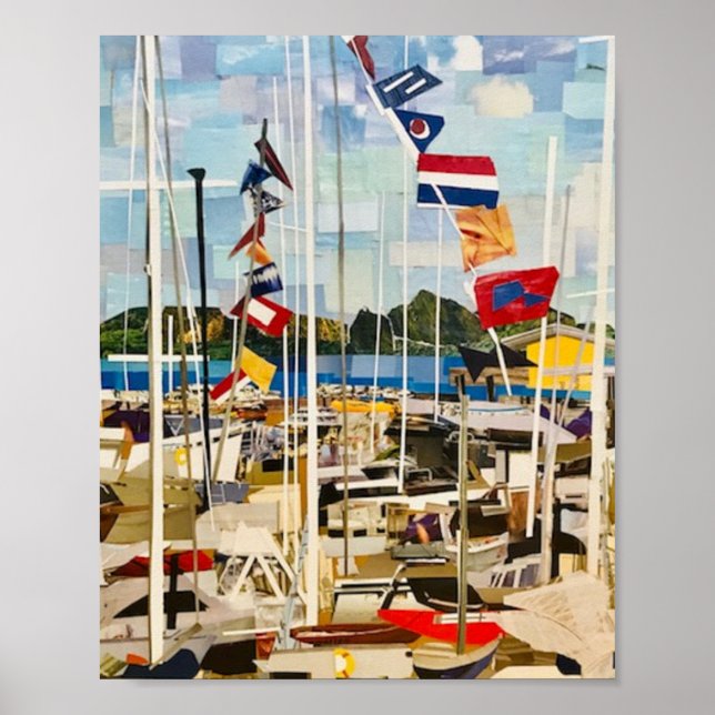 Poster "A Regata" Em Papel Cortado (Frente)