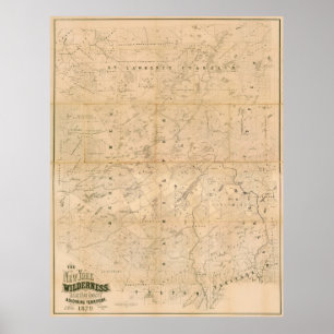 Poster A região selvagem de New York. Mapa 1879