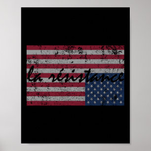 Poster A Resistência La Flag Americana Resiste De Cabeça 