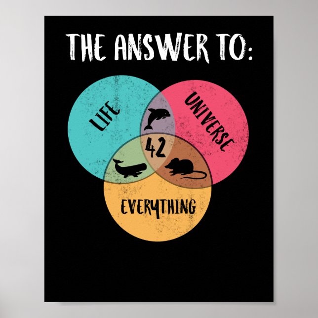 Poster A Resposta À Vida Universo Tudo O Golfinho (Frente)