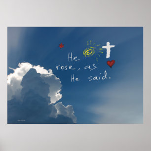 Póster A Ressurreição Da páscoa Ele É Risen Jesus Rosa