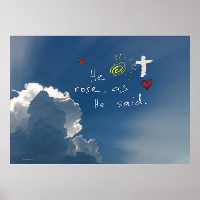 Póster A Ressurreição Da páscoa Ele É Risen Jesus Rosa (Frente)