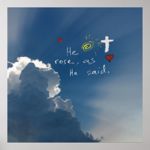 Poster A Ressurreição Da páscoa Ele É Risen Jesus Rosa