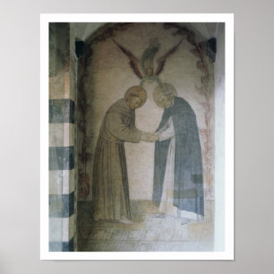 Póster A reunião de St Dominic e de St Francis (fresco