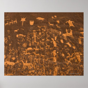 Póster A rocha do jornal é um painel do petroglyph