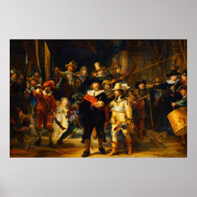Poster A Ronda Noturna de Rembrandt (Frente)