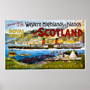 Póster A rota real do verão de Scotland visita o vintage