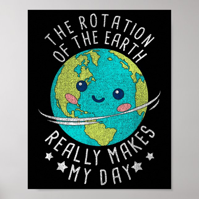 Poster A Rotação Da Terra Faz Meu Dia Começar (Frente)