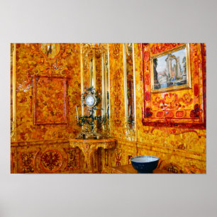 Poster A sala ambarina no palácio de Catherine, Rússia