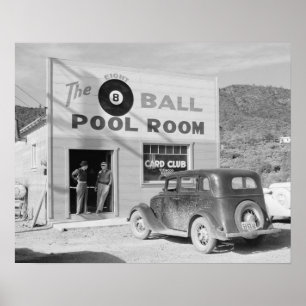 Poster A Sala de Bilhar Eight Ball, 1940. Foto Antiga