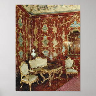 Póster A sala de Millionen almofadada com a madeira do