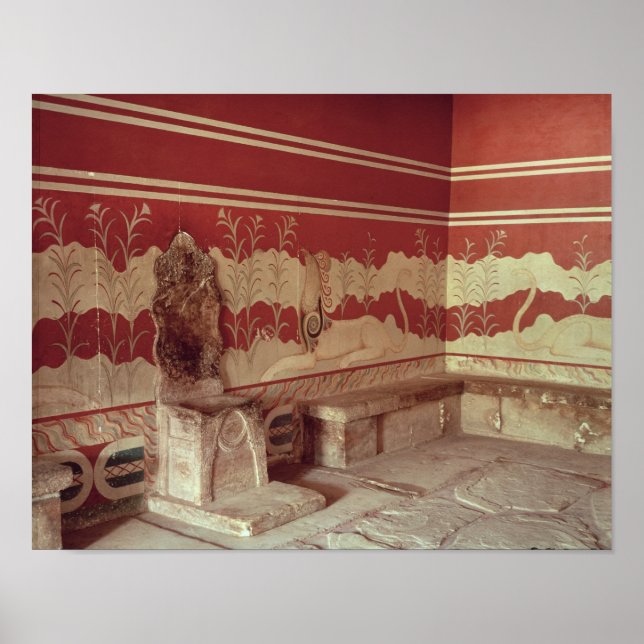 Póster A sala Throne do Minos, 1500-1400 BC (Frente)