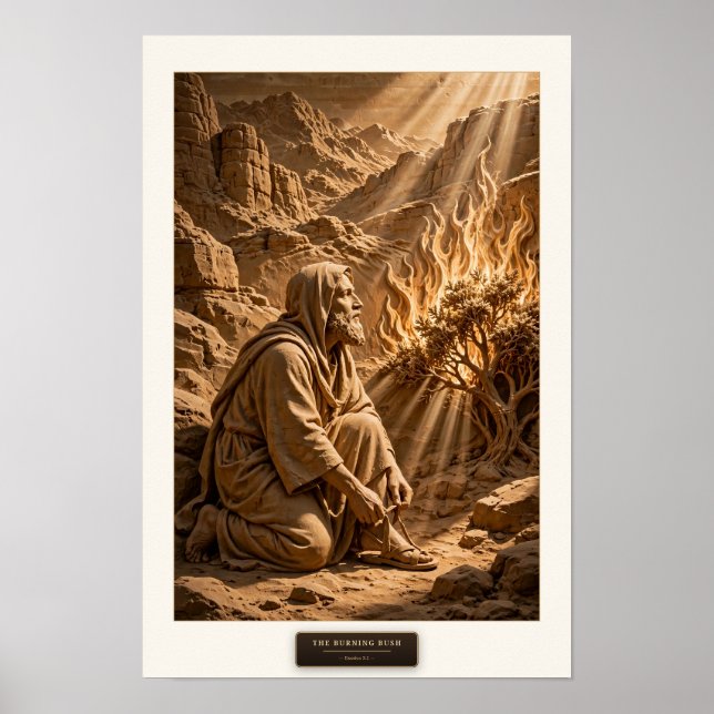 Poster A SARÇA ARDENTE - Êxodo 3:2 (Limpo) (Frente)