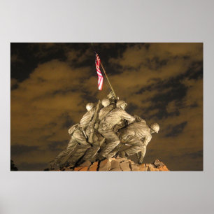 Poster A segunda guerra mundial Iwo Jima Arlington