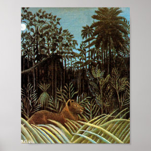 Poster A selva com o leão de Henri Rousseau