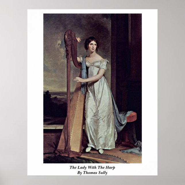 Póster A Senhora Com A Harpa De Thomas Sully (Frente)