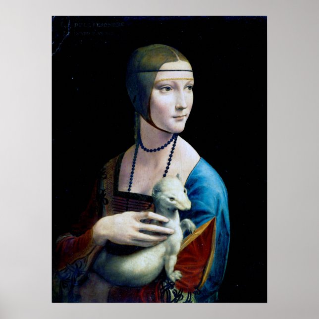 Poster A Senhora com um Ermine, Leonardo da Vinci (Frente)
