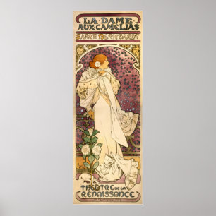 Poster A Senhora das Camellias vintage Art Nouveau
