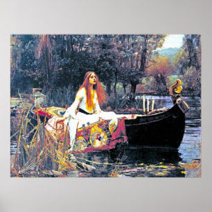 Poster A Senhora de Shalott, pintura de Art Nouveau