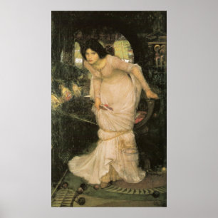 Póster A senhora de Shalott que olha Lancelot