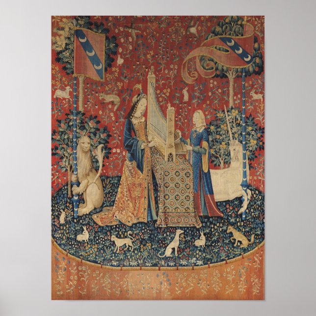 Póster A Senhora e o Unicórnio: "Audição" (Frente)