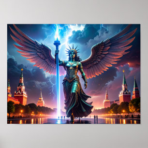 Poster A Senhora Liberdade diz à Rússia - Solte os EUA