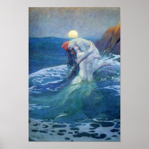 Póster A Sereia de Howard Pyle, 1919.