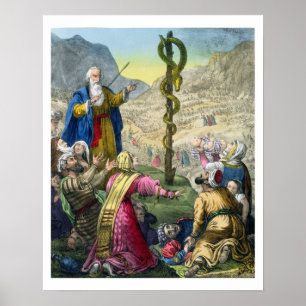 Póster A serpente de bronze, de uma bíblia impressa por