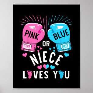 Poster A sobrinha cor-de-rosa ou azul ama você boxando a 