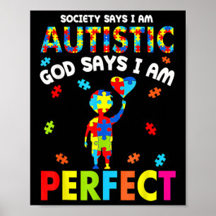 Poster A Sociedade Diz Que Eu Sou Autista Deus Diz Que Eu