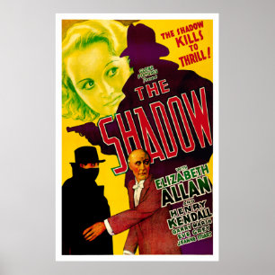 Póster A sombra - cartaz cinematográfico 1933 do vintage
