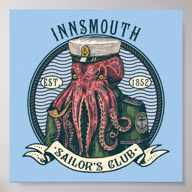 Poster A sombra sobre o nsmouth Lovecraft Cthulhu Sailor (Frente)