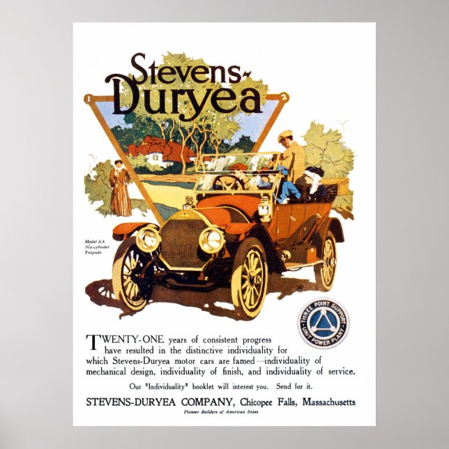 Póster A Stevens Duryea Modelo AA (Frente)