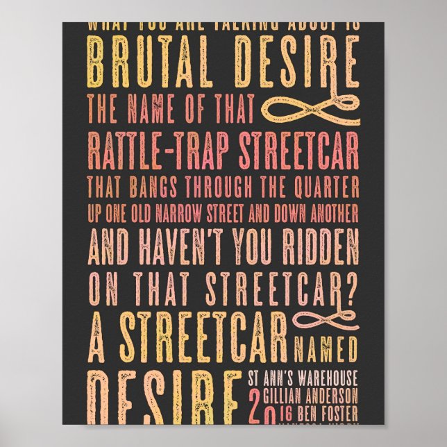Poster A Streetcar Named Desire Quote  (Frente)