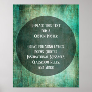 Poster A sua citação favorita é verde castanho ao circula