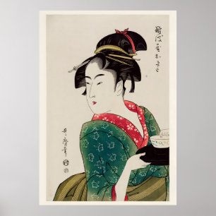 Poster A Suave Olhar sobre a Estampa Japonesa de Geisha U