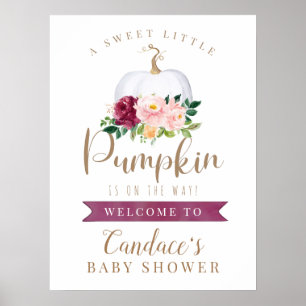 Poster A Sweet Little Pumpkin Baby Shower Welcome