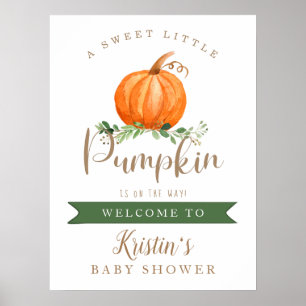 Poster A Sweet Little Pumpkin Baby Shower Welcome