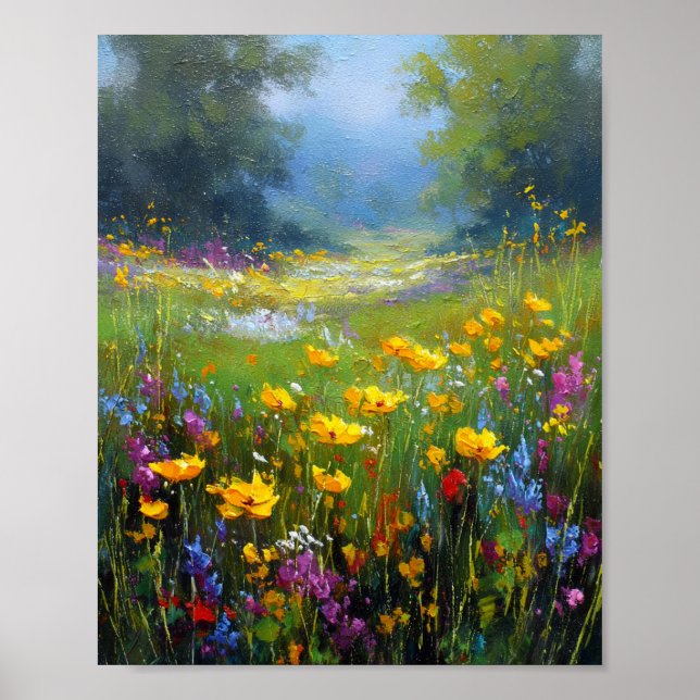 Poster A Symphony of Summer Bloom: Sun-Drenched Wildflowe (Frente)